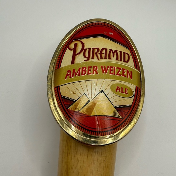 Amber Weizen Ale Tap Handle with Natural Wood Finish - Picture 6 of 9